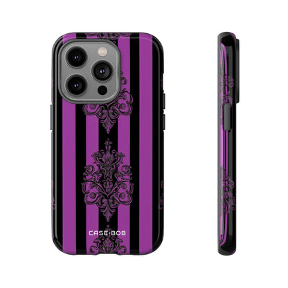 Damask Elegance Purple iPhone 14 Pro Case - Tough