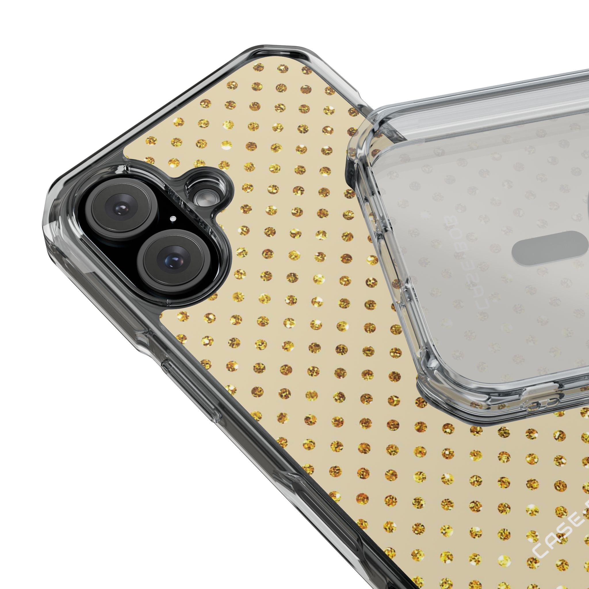 Gold Sparkle Grid iPhone 15 Case - Impact