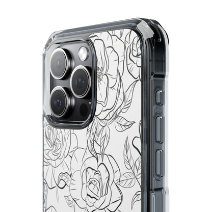 Intricate Rose Sketches iPhone Case - Impact