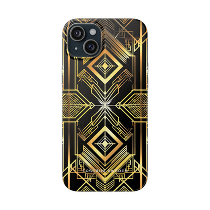 Golden Geometric Opulence iPhone 15 - Flexi Phone Case