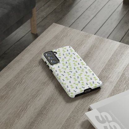 White Flower Pattern - Protective Phone Case