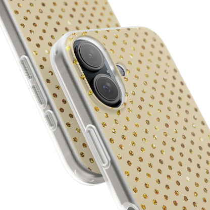 Gold Sparkle Grid iPhone 16 Case - Soft