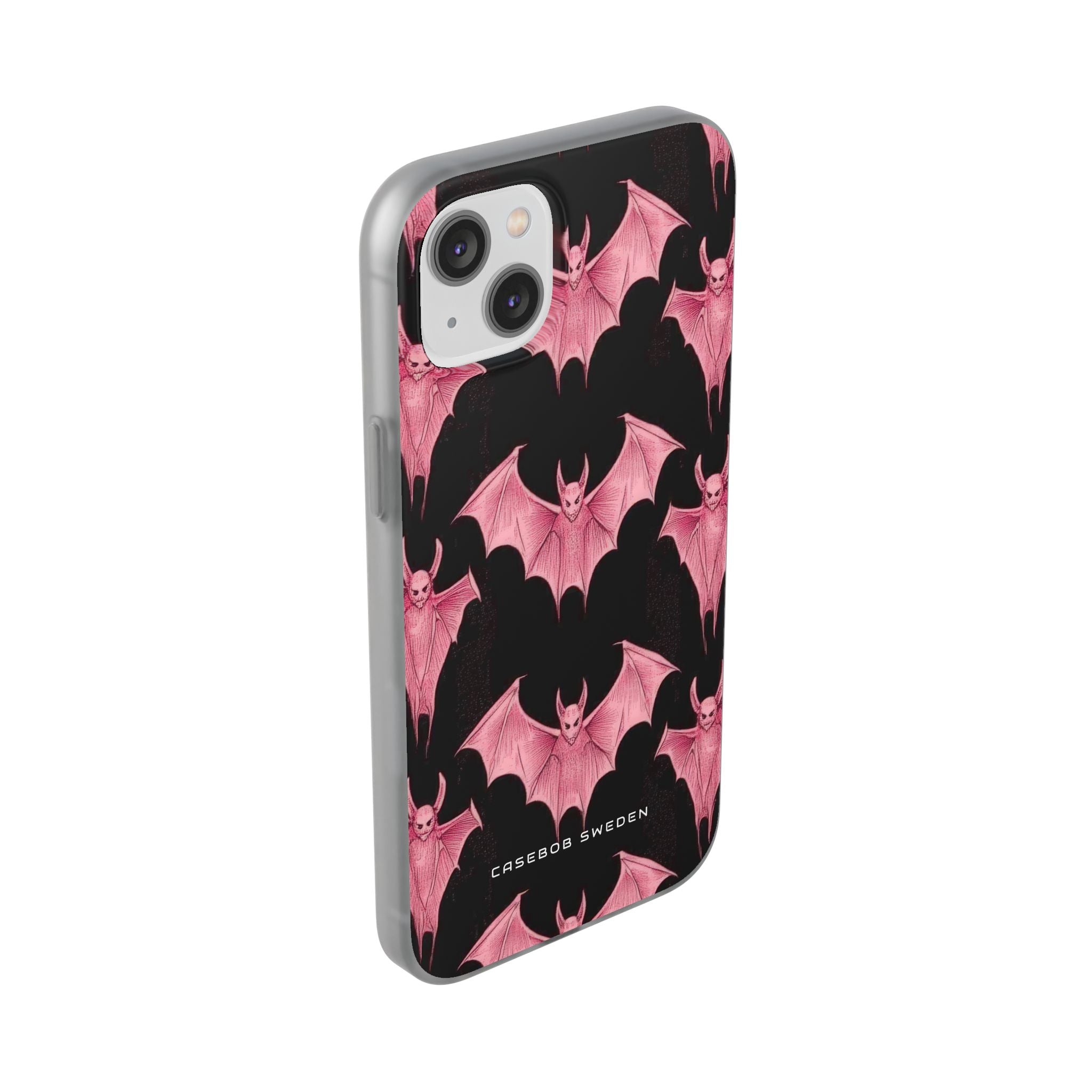 Gothic Pink Bats Aflame iPhone 14 - Flexi Phone Case