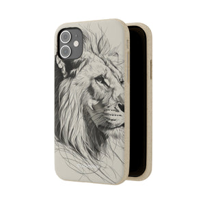 Majestic Linework Lion | Biodegradable Phone Case