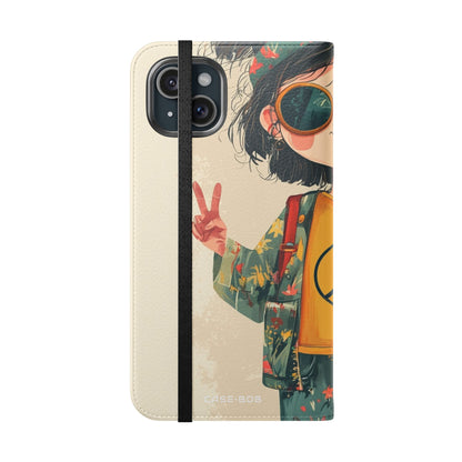 Peace Pigtails - iPhone 15 Plus Case - Wallet