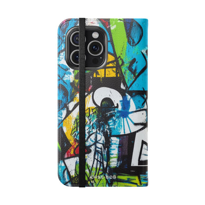 Bold Shapes Blue - iPhone 15 Pro Max Case - Wallet