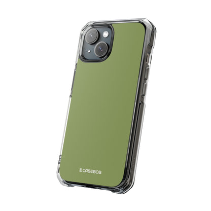 Moss Green - Clear Impact Case for iPhone