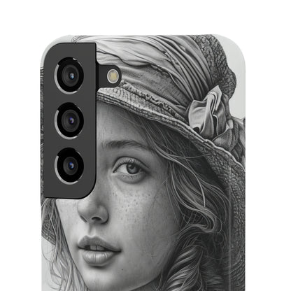 Serene Sketch Portrait | Slim Phone Case for Samsung