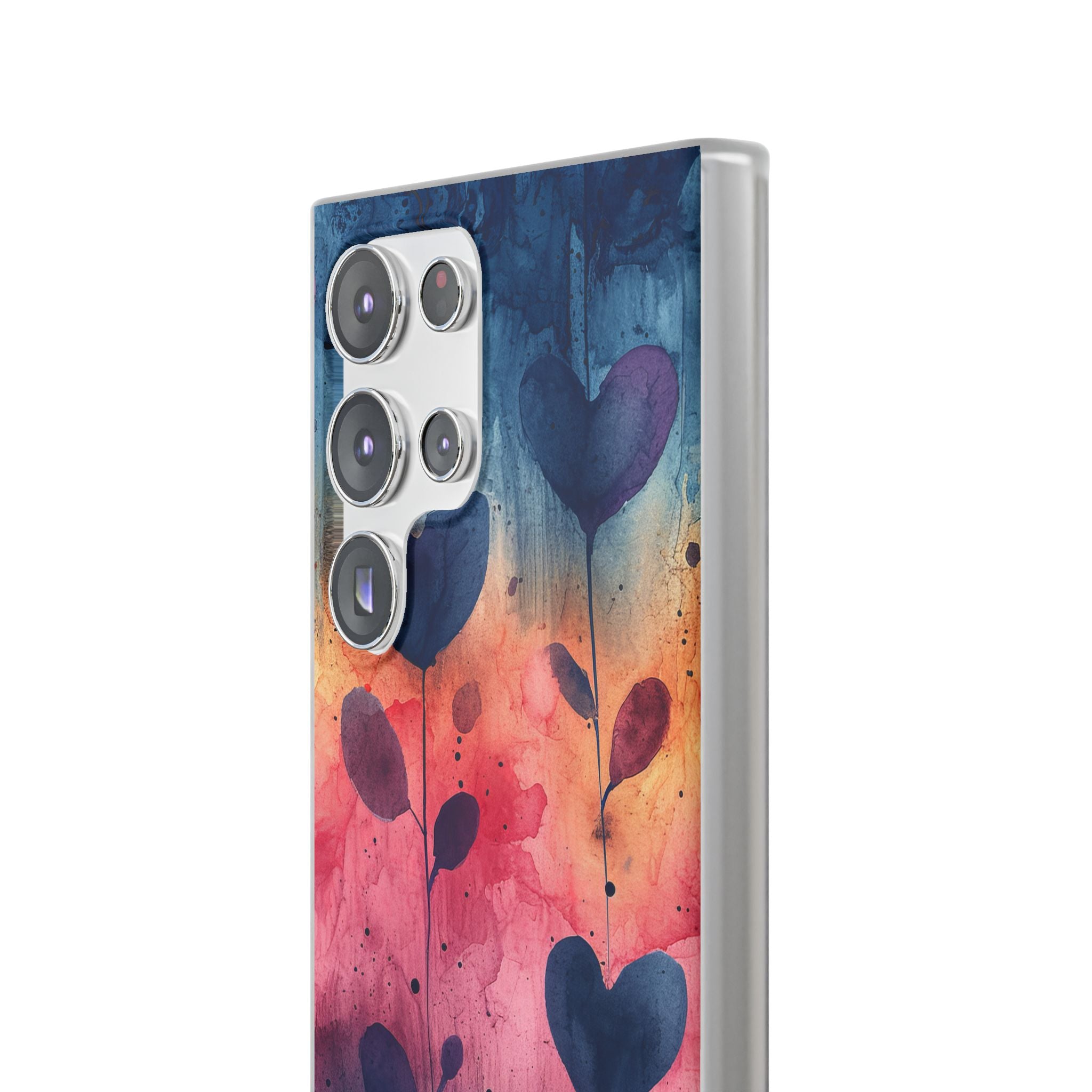 Watercolor Heart Art - Flexi Samsung S23 Phone Case