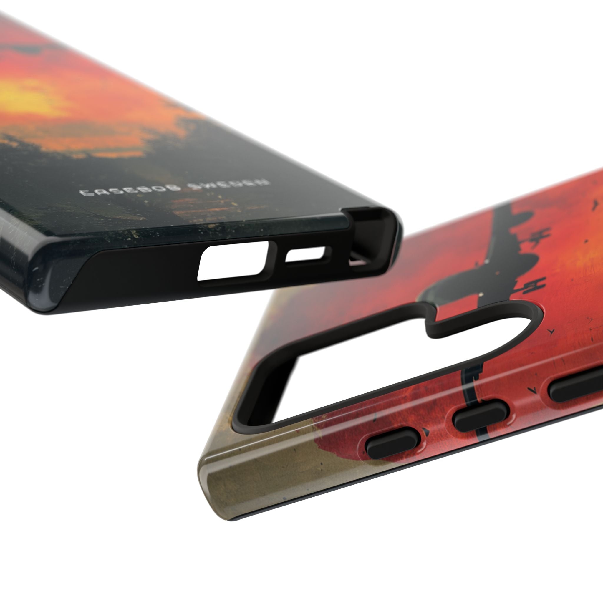 Vintage Sunset Airplane Silhouette Samsung S24 - Tough Phone Case