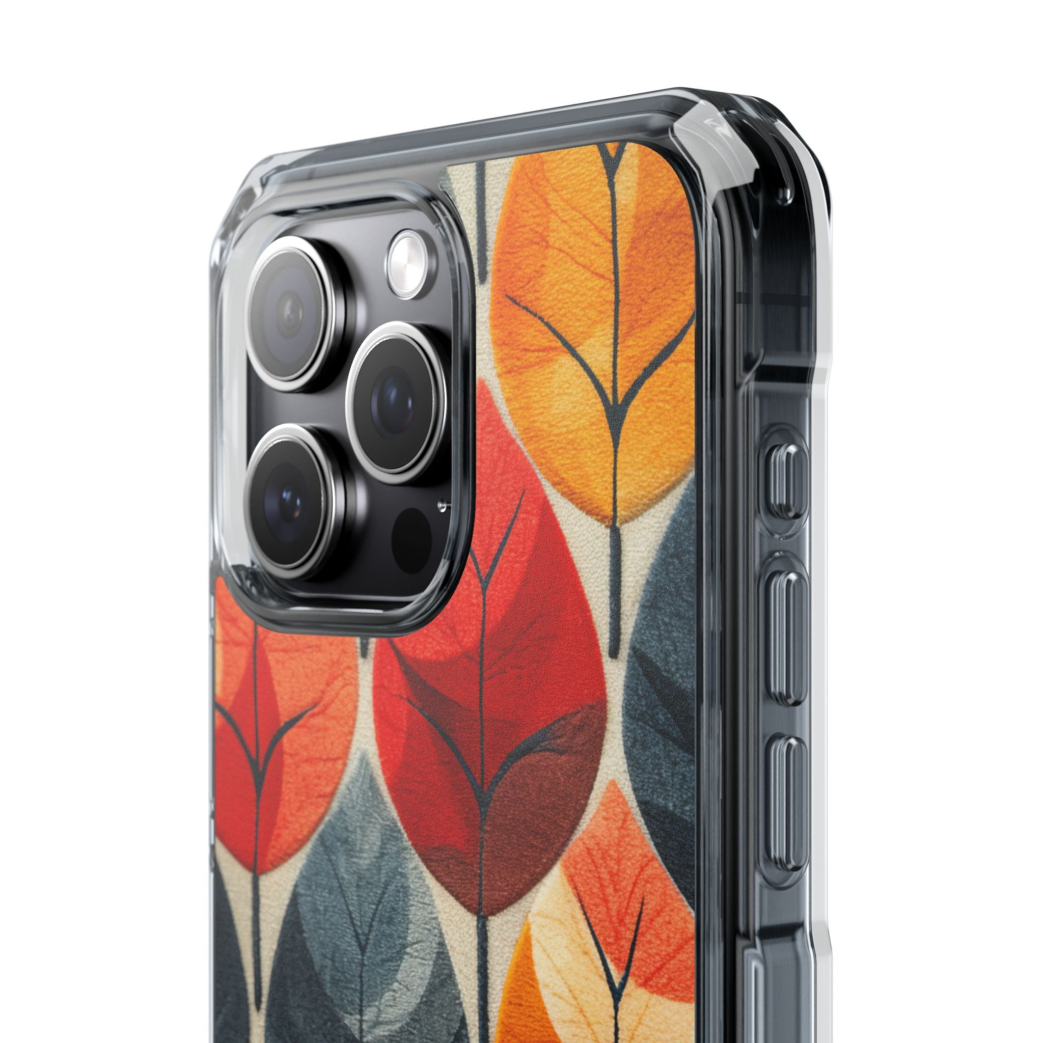 Autumn Leaf Design - Clear Impact iPhone 15 Phone Case