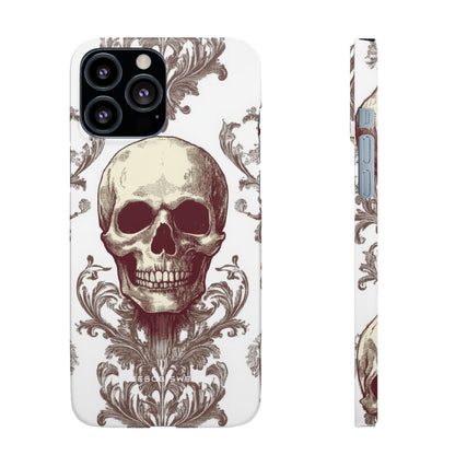 Gothic Skulls and Ornate Foliage iPhone 13 - Slim Phone Case