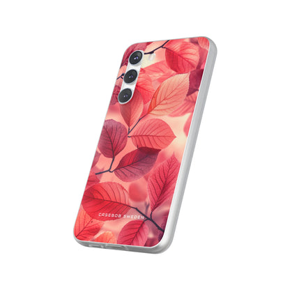 Elegant Pink Leaves Samsung S23 - Flexi Phone Case