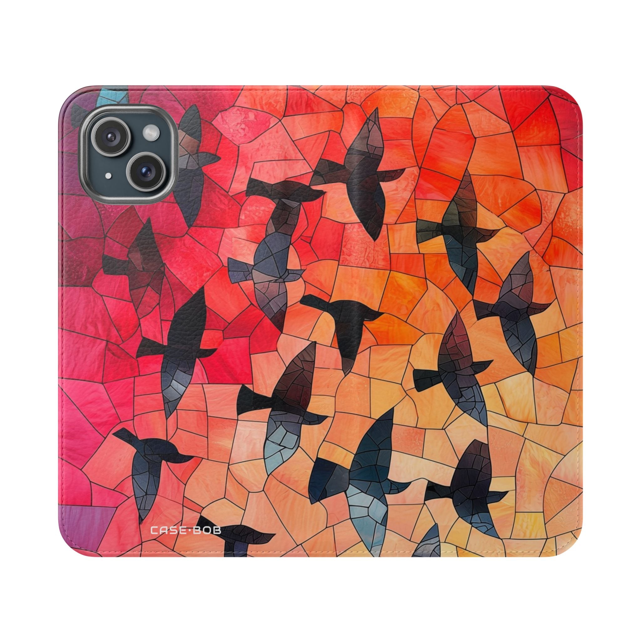 Stained Glass Birds - iPhone 15 Plus Case - Wallet
