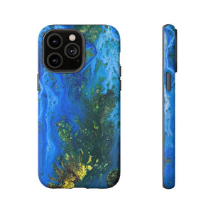 Blue Globe Ink Art iPhone Case (Protective) iPhone 14 Pro Max Matte Phone Case