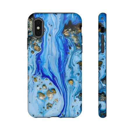 Blue Ice Ink Art iPhone Case (Protective) iPhone X Matte Phone Case