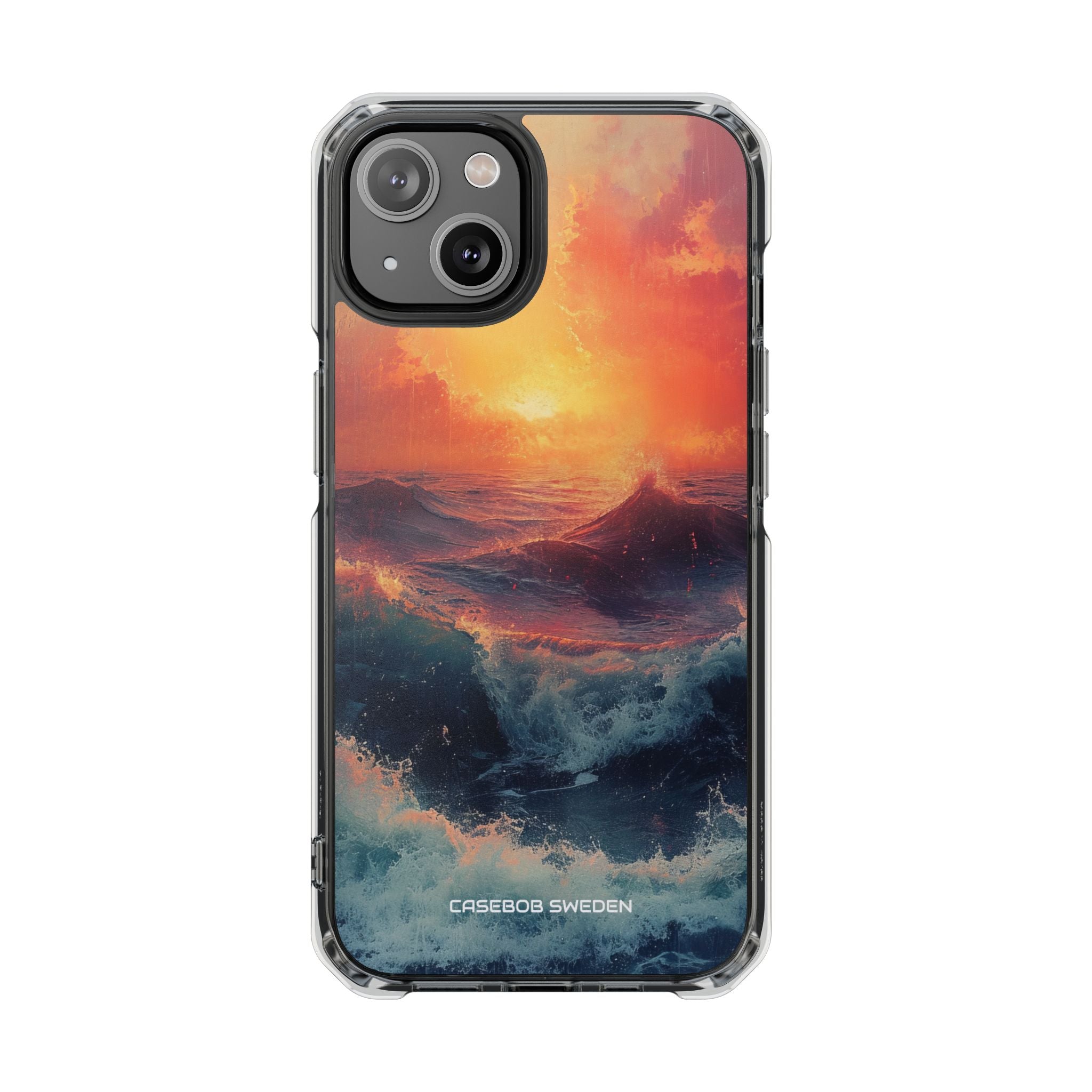 Ocean Sunset Waves - Clear Impact iPhone 14 Phone Case