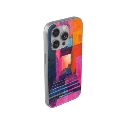 Pink Orange Geometry - Flexi iPhone 14 Phone Case