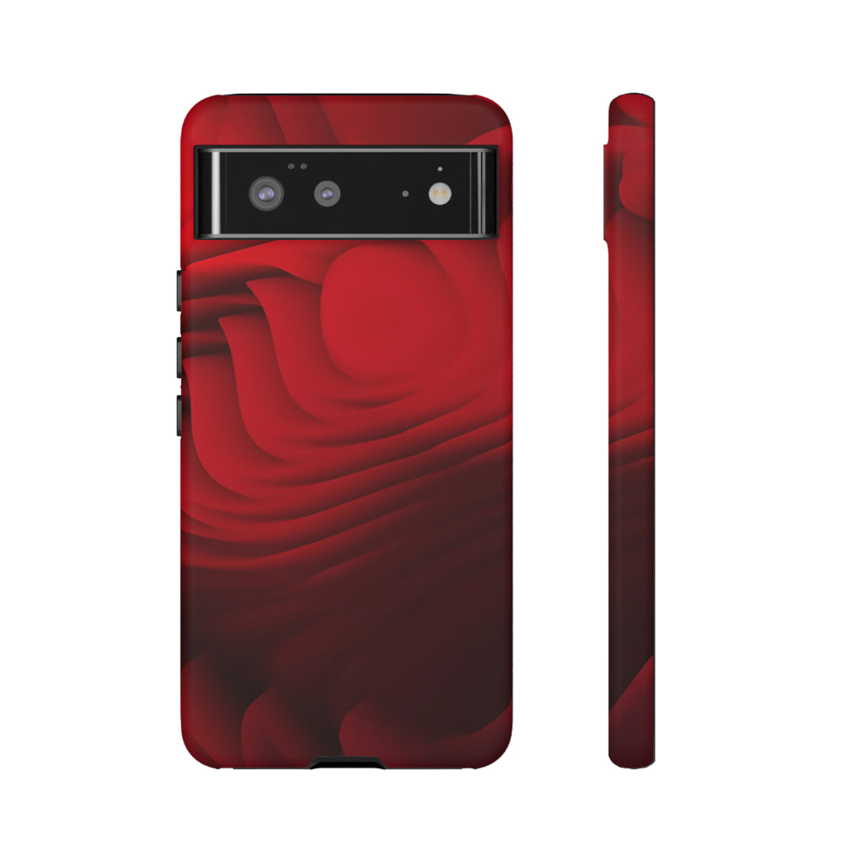 Red Center Waves - Protective Phone Case