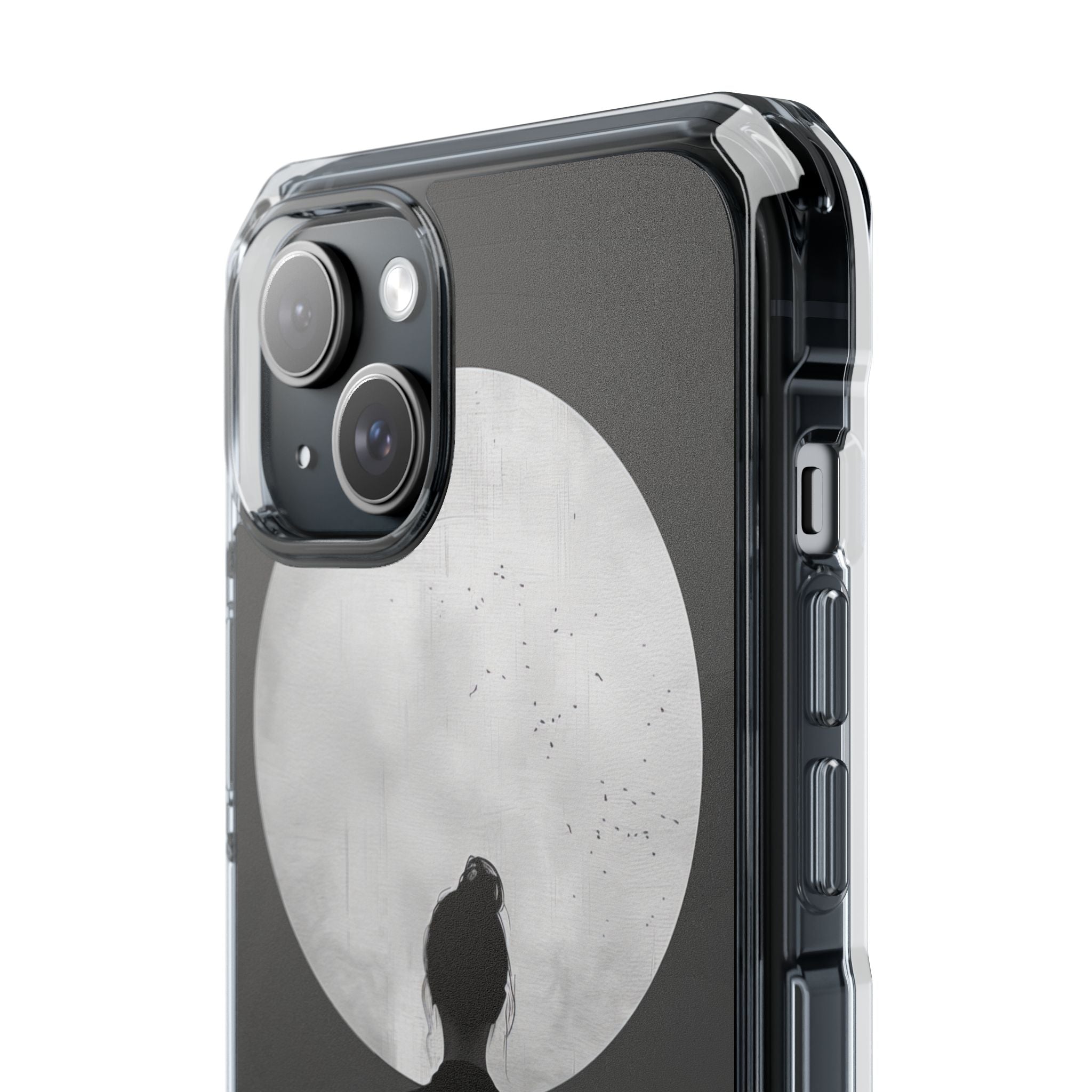 Zen Serenity Moon Reflection iPhone 15 - Clear Impact Phone Case