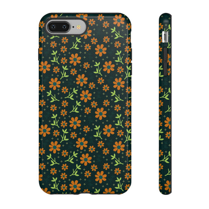 Green Flower Pattern - Protective Phone Case