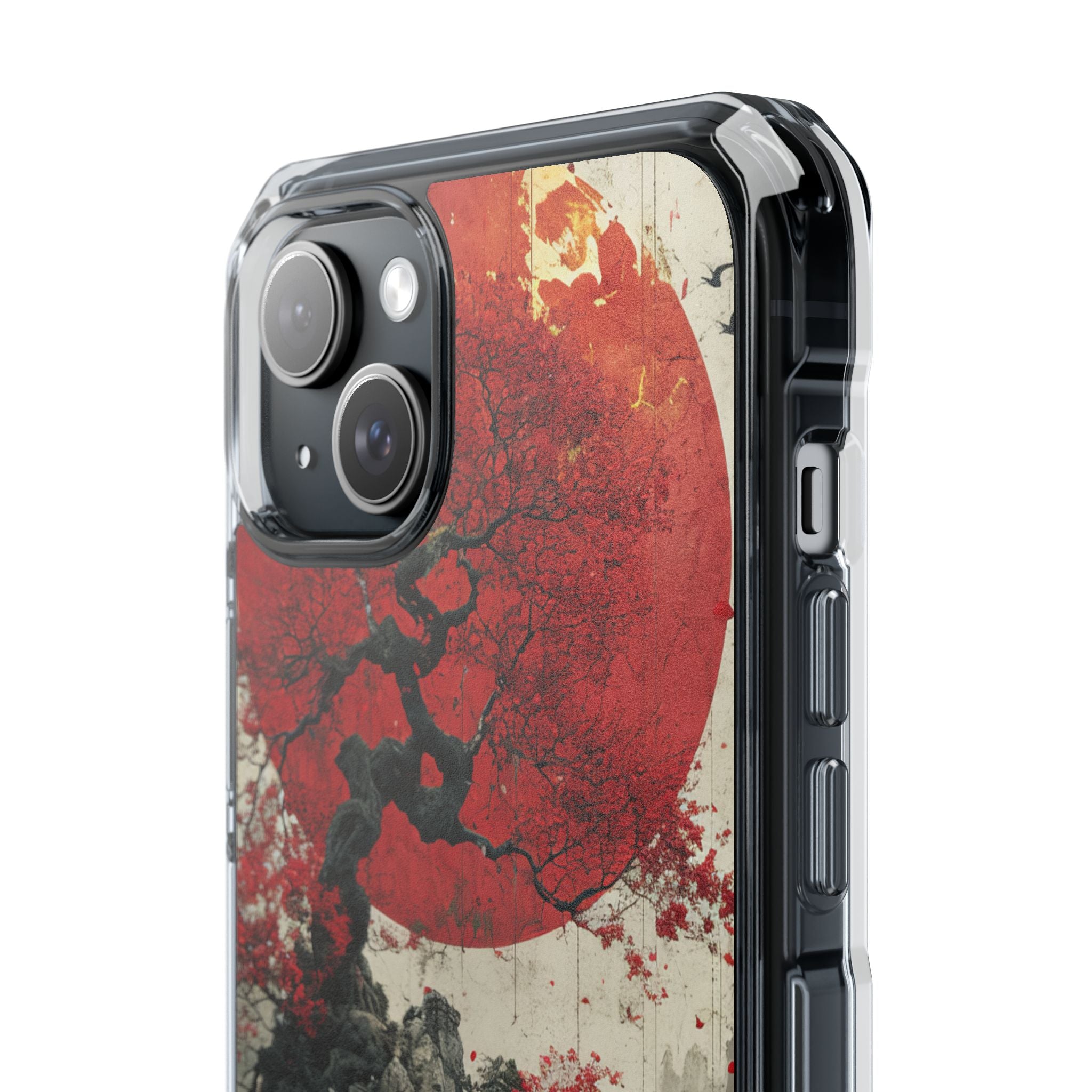 Zen Serenity in Red Harmony iPhone 15 - Clear Impact Phone Case