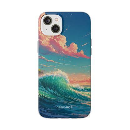 Turquoise Curl iPhone 14 Plus Case - Soft
