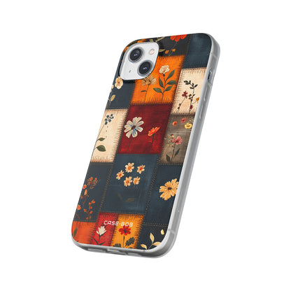 Patchwork Blooms iPhone 14 Plus Case - Soft