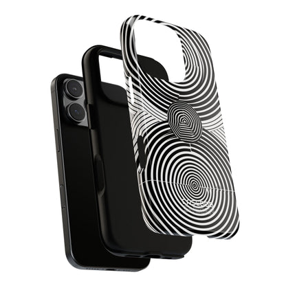 Monochrome Spiral Motion iPhone 16 - Resistente