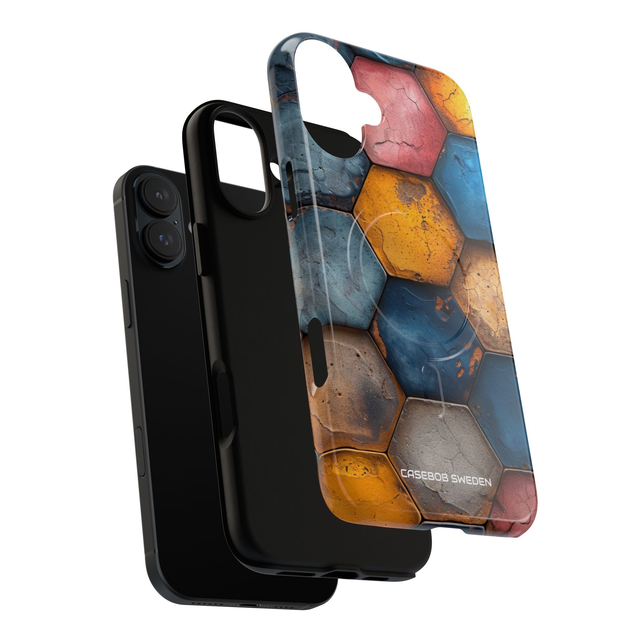 Rustic Geometric Tiles - Tough + MagSafe® iPhone 16 Phone Case