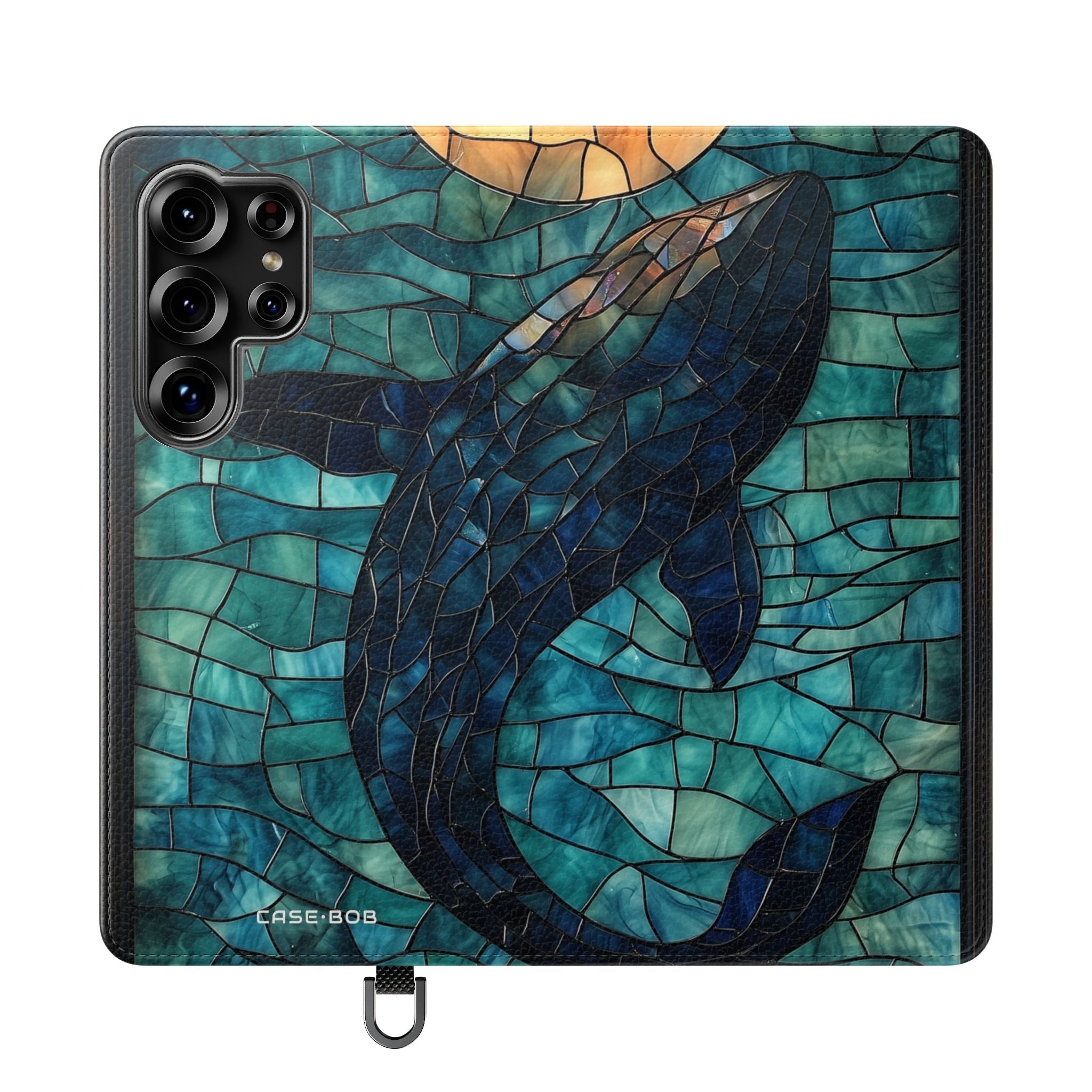 Sininen valas mosaiikki - Samsung S25 Ultra Case - lompakkotyyppinen