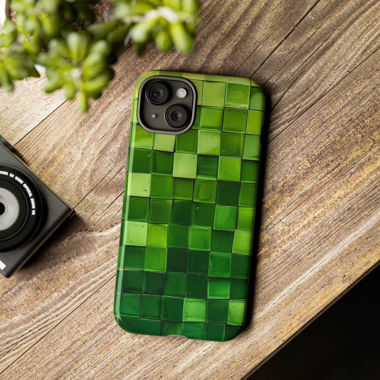 Emerald Square: Green Gradient - Protective Phone Case