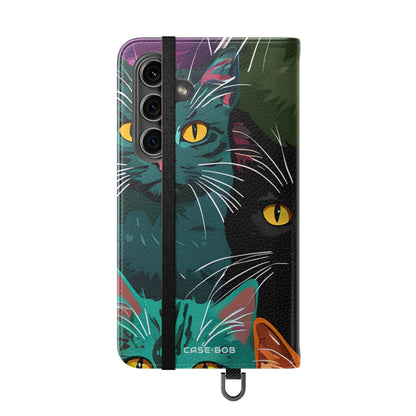 Kissa Ruutu Neon - Samsung S24 Case - Lompakko