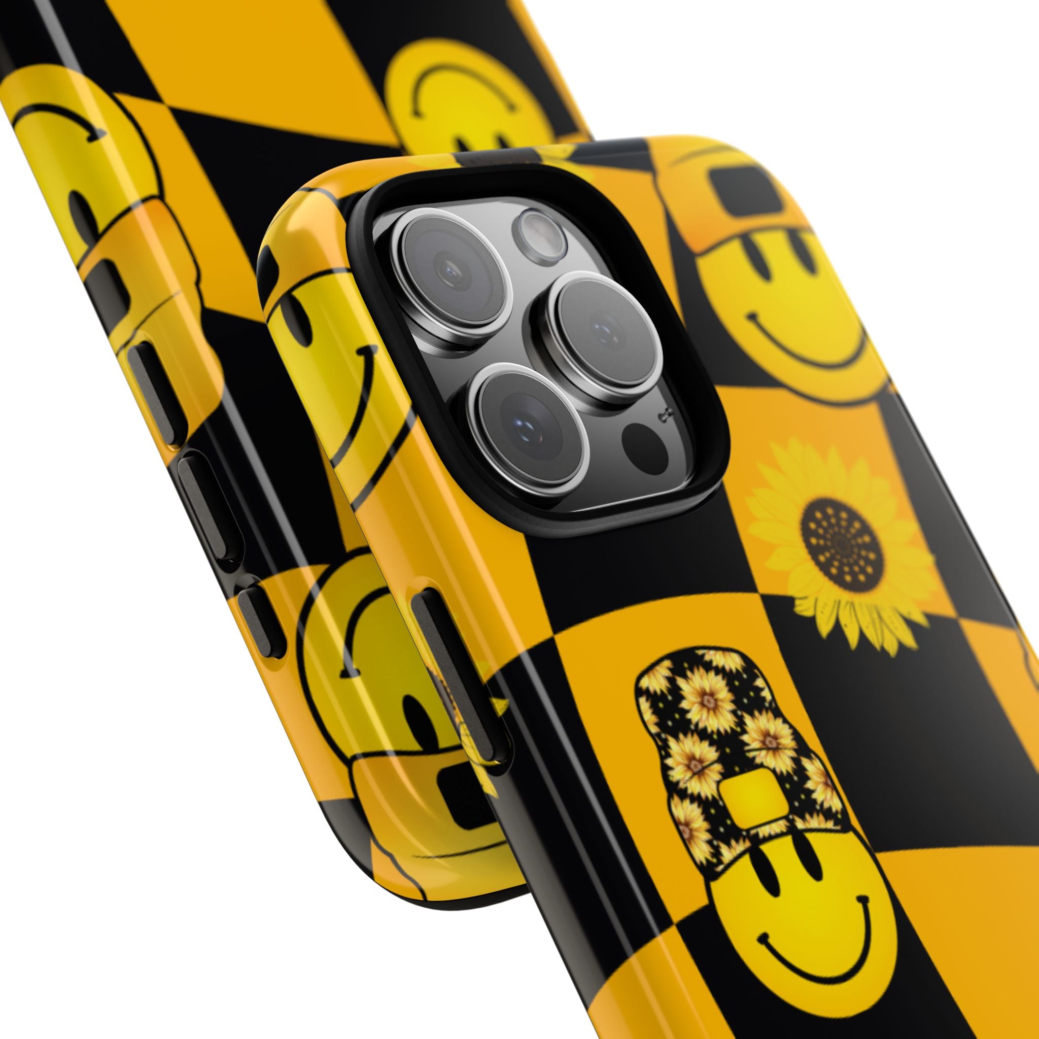 Joyful Checkered Smiles - iPhone Case