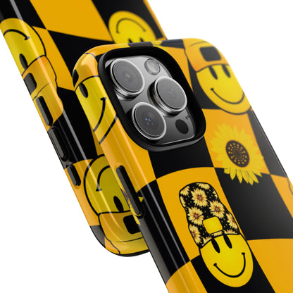 Joyful Checkered Smiles - iPhone Case