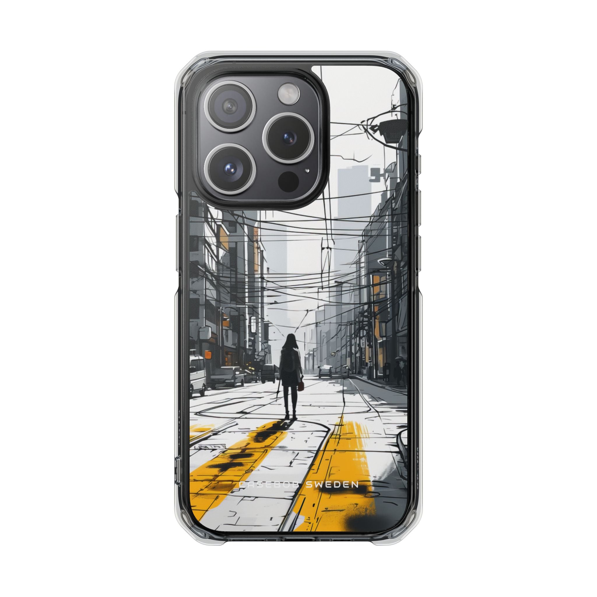 Urban Noir Streetscape iPhone 15 - Clear Impact Phone Case