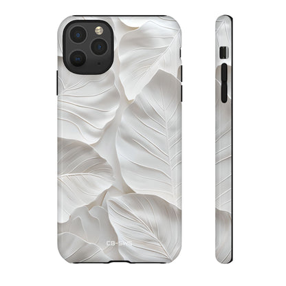 Elegant Leaf Relief - iPhone Case