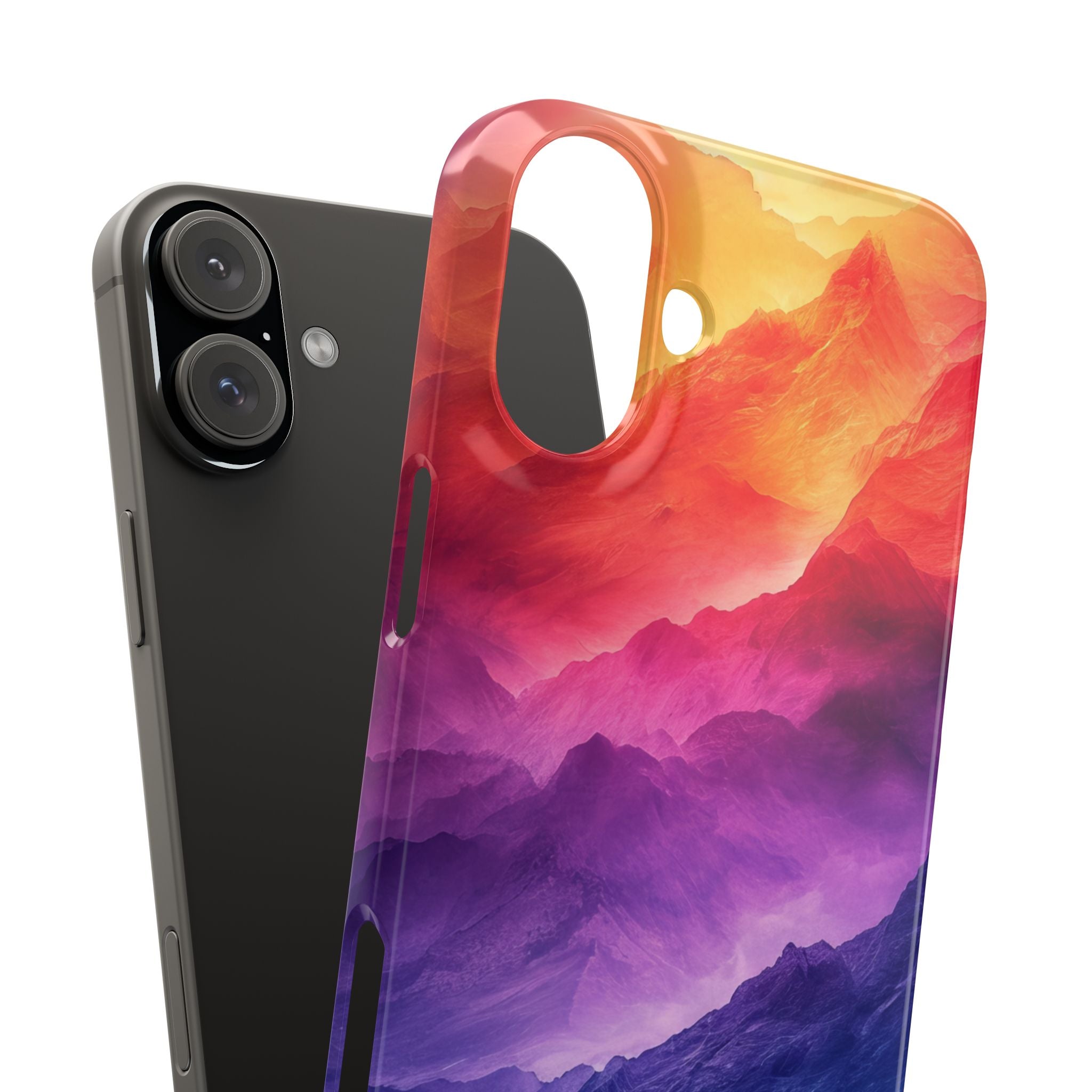 Purple Orange Mountains - Slim iPhone 16 Phone Case