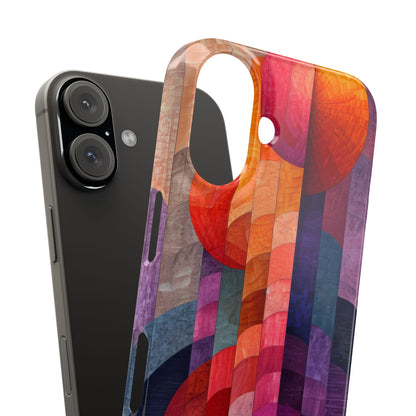 Purple Orange Abstract - Slim iPhone 16 Phone Case