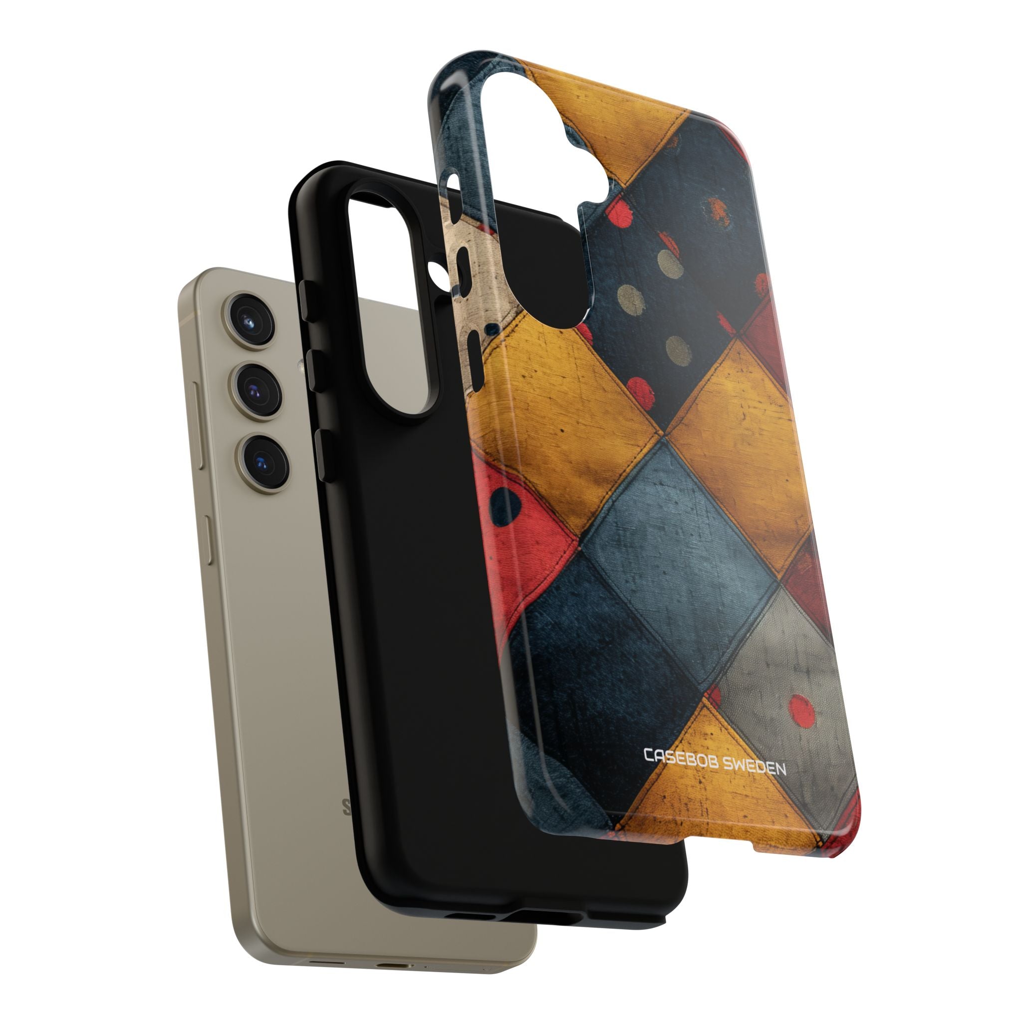 Blue Red Patchwork - Tough Samsung S24 Phone Case