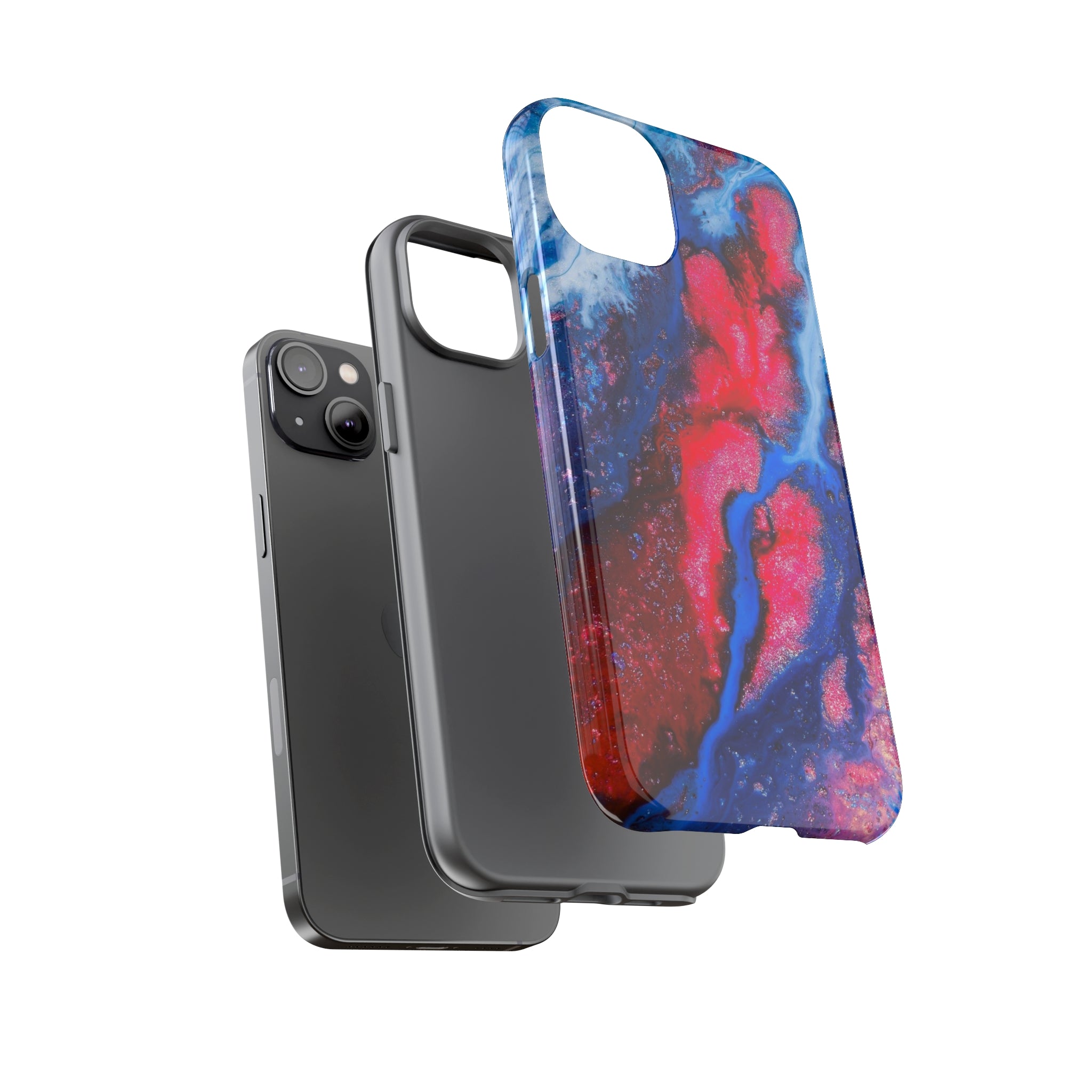 Red n Blue Ink Art iPhone Case (Protective) Phone Case