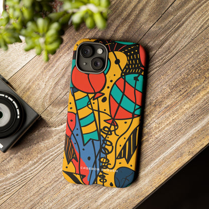 Playful Lines in Motion iPhone 15 - Tough Phone Case