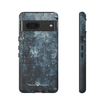 Weathered Blue Tapestry with Cracked Layers Google Pixel 7 - Tough Phone Case