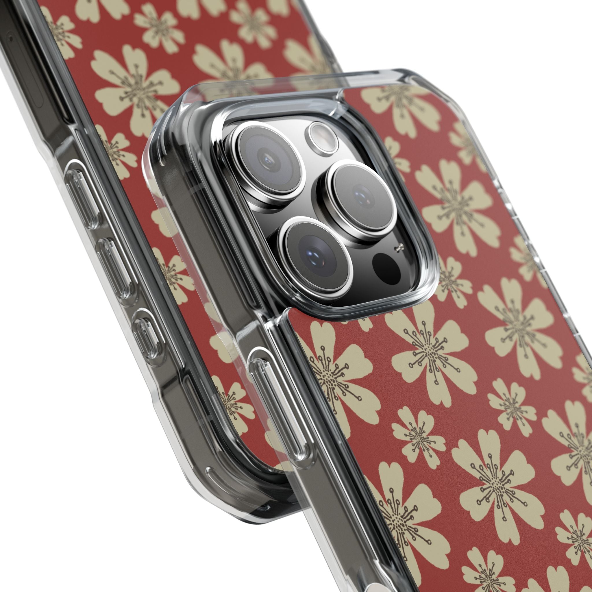 Retro Red Florals iPhone Case - Impact