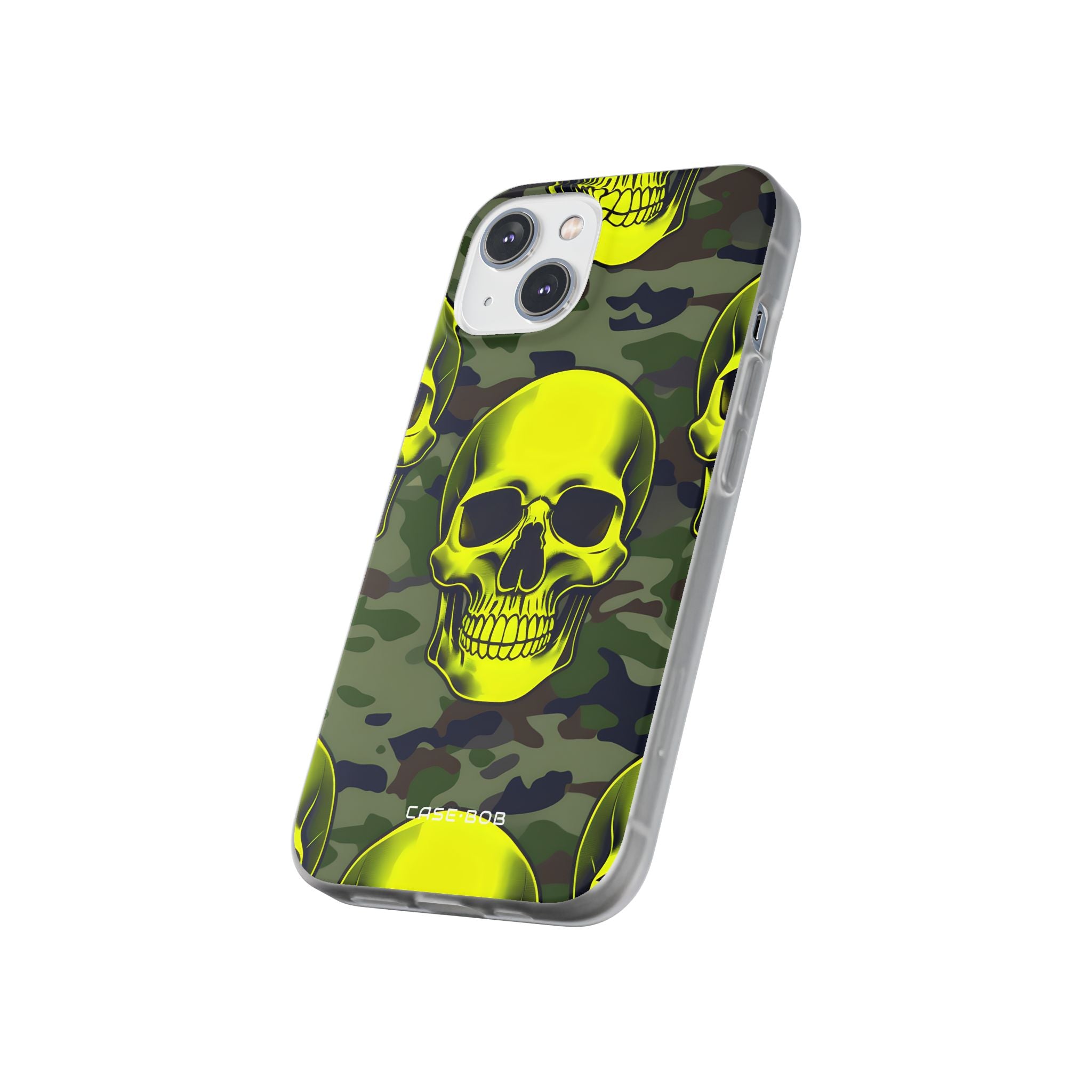 Neon Skull Camo iPhone 14 Case - Soft