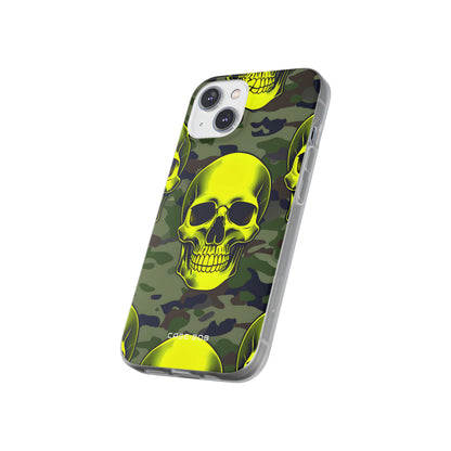 Neon Skull Camo iPhone 14 Case - Soft