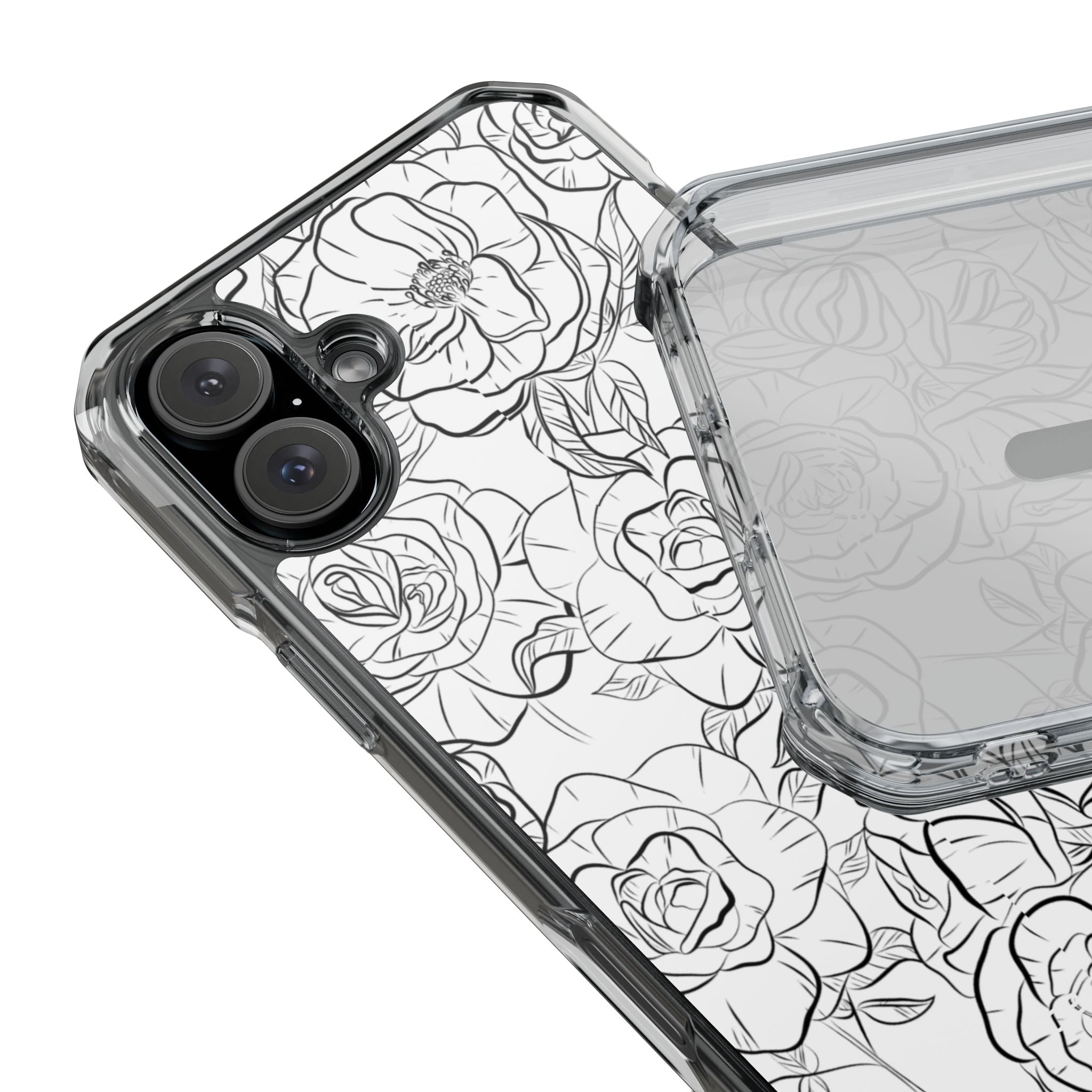 Intricate Rose Sketches iPhone Case - Impact