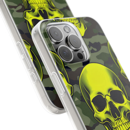 Neon Skull Camo iPhone 16 Pro Max Case - Soft