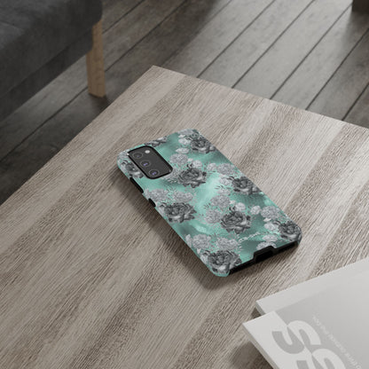Teal Floral Elegance - Samsung Case