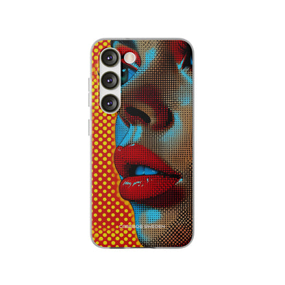 Yellow Red Pop Art Portrait - Flexi Samsung S23 Phone Case